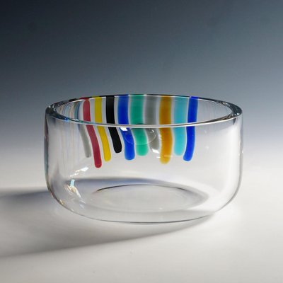 Large Art Glass Color Waterfall Bowl attributed to Ferro & Lazzarini, Murano, 1980s-KJP-1446884