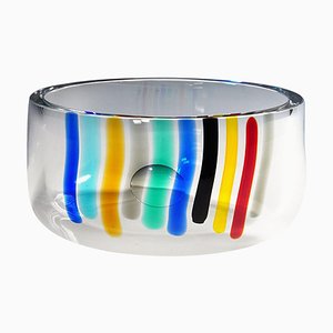 Large Art Glass Color Waterfall Bowl attributed to Ferro & Lazzarini, Murano, 1980s-KJP-1446884