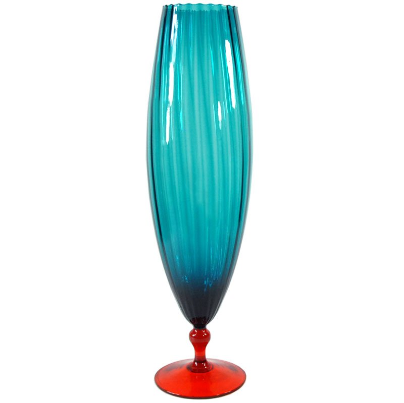 Large Art Glass Empoli Italian Vase, 1970s