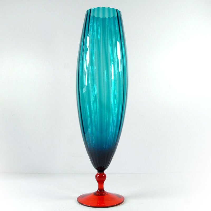 Large Art Glass Empoli Italian Vase, 1970s