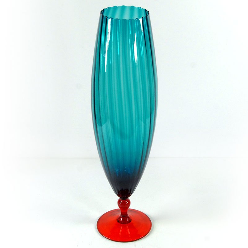 Large Art Glass Empoli Italian Vase, 1970s