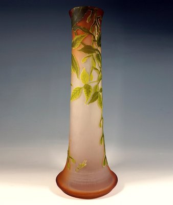 Large Art Nouveau Cameo Vase with Ash-Maple Decor by Émile Gallé, France, 1910s-EMT-1812079