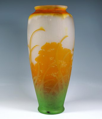 Large Art Nouveau Cameo Vase with Daffodil Decor by Émile Gallé, France, 1904-EMT-1785954