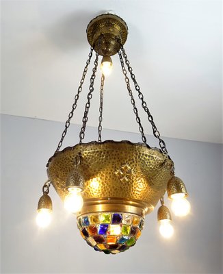 Large Art Nouveau Ceiling Lamp, 1900s-FPY-1395975