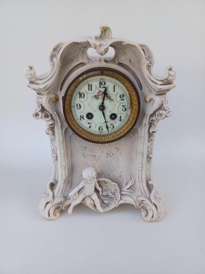 Large Art Nouveau Clock in Porcelain from Royal Dux, 1900s-EHL-1721564