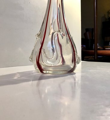 Large Art Nouveau Glass Vase with Cherry Threading, 1910s-LCR-892921