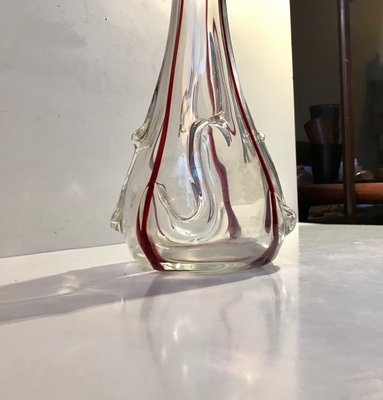 Large Art Nouveau Glass Vase with Cherry Threading, 1910s-LCR-892921