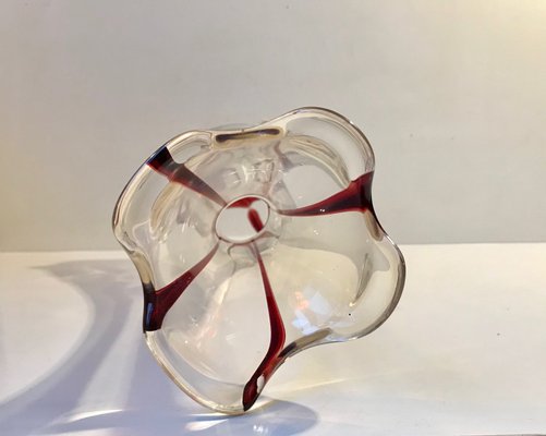 Large Art Nouveau Glass Vase with Cherry Threading, 1910s-LCR-892921