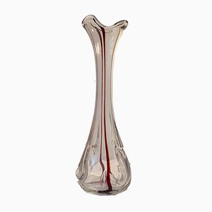 Large Art Nouveau Glass Vase with Cherry Threading, 1910s-LCR-892921