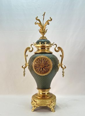 Large Art Nouveau Golden Bronze Clock, 1890s-AWH-1450786