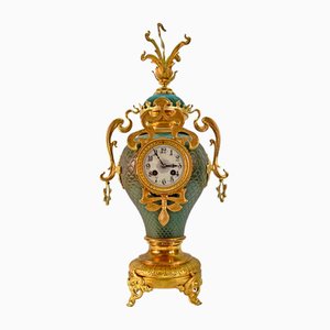 Large Art Nouveau Golden Bronze Clock, 1890s-AWH-1450786