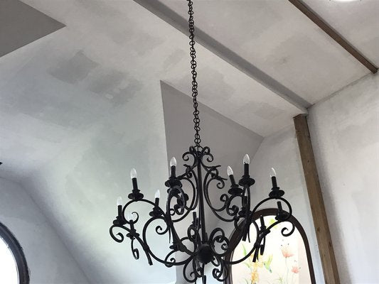 Large Artistically Wrought Iron Chandelier-WQQ-1352973