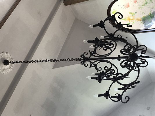 Large Artistically Wrought Iron Chandelier-WQQ-1352973