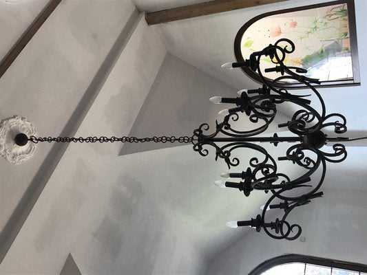 Large Artistically Wrought Iron Chandelier-WQQ-1352973