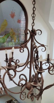 Large Artistically Wrought Iron Chandelier-WQQ-1352973