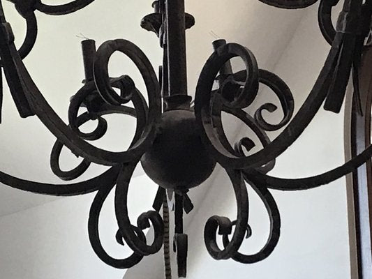 Large Artistically Wrought Iron Chandelier-WQQ-1352973