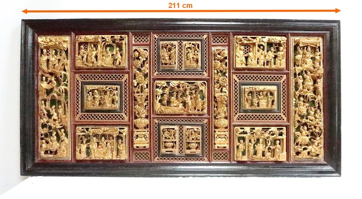 Large Asian Lacquered Wood Panel-RVK-1760159