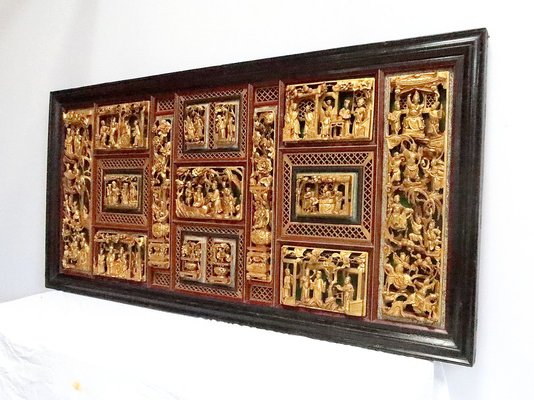 Large Asian Lacquered Wood Panel-RVK-1760159