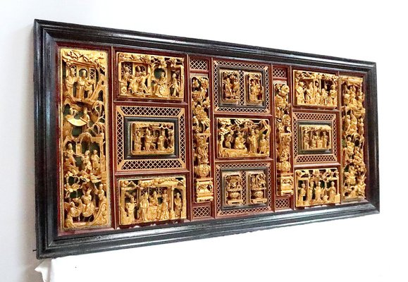 Large Asian Lacquered Wood Panel-RVK-1760159