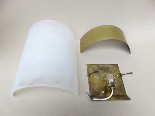 Large Austrian Brass & Clear Acrylic Glass Sconces, 1960s, Set of 2-EY-843972