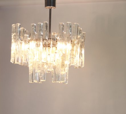 Large Austrian Murano Ice Glass Chandelier by Kalmar, 1960s-UGR-1085565