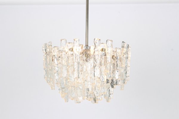 Large Austrian Murano Ice Glass Chandelier by Kalmar, 1960s-UGR-1085597