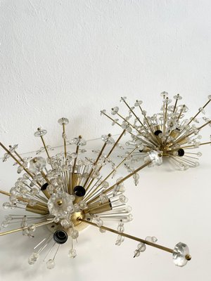 Large Austrian Snowflake Sputnik Flush Mount Lamps by Emil Stejnar for Rupert Nikoll, 1950s, Set of 2-EHE-1420210