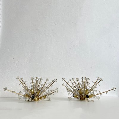 Large Austrian Snowflake Sputnik Flush Mount Lamps by Emil Stejnar for Rupert Nikoll, 1950s, Set of 2-EHE-1420210