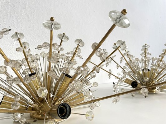 Large Austrian Snowflake Sputnik Flush Mount Lamps by Emil Stejnar for Rupert Nikoll, 1950s, Set of 2-EHE-1420210