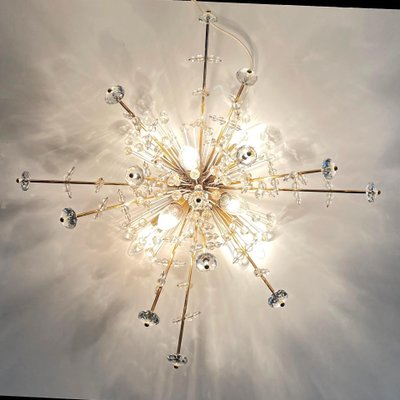 Large Austrian Snowflake Sputnik Flush Mount Lamps by Emil Stejnar for Rupert Nikoll, 1950s, Set of 2-EHE-1420210