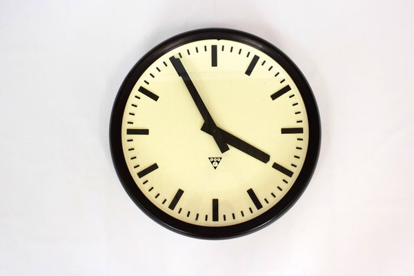 Large Bakelite Railway Clock from Pragotron, 1950s-WVS-1382242