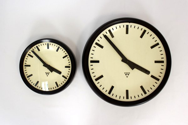 Large Bakelite Railway Clock from Pragotron, 1950s-WVS-1382242