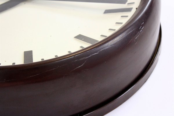 Large Bakelite Railway Clock from Pragotron, 1950s-WVS-1382242