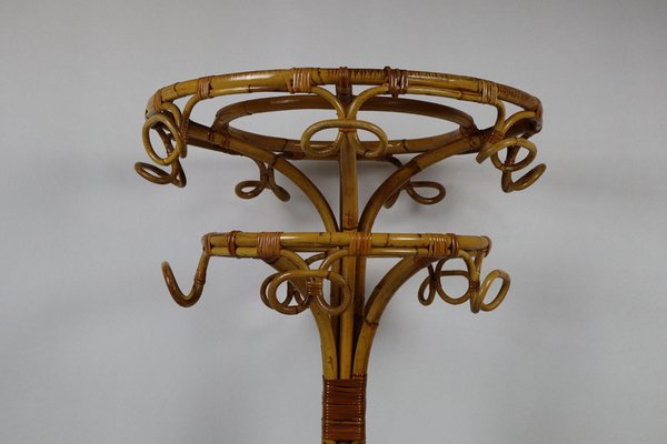 Large Bamboo & Rattan Coat Rack, 1960s-BHG-1793856