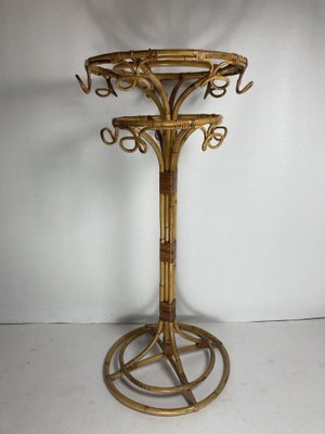 Large Bamboo & Rattan Coat Rack, 1960s-BHG-1793856