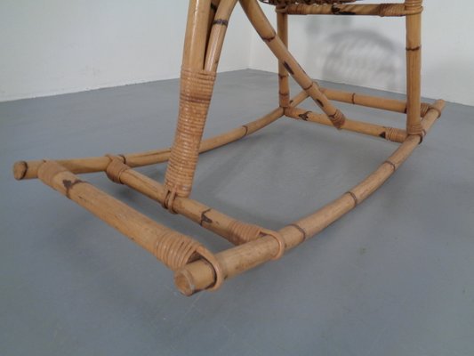 Large Bamboo Rocking Horse by Dirk van Sliedregt for Rohé Noordwolde, 1950s-RDW-680596