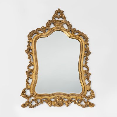 Large Baroque Mirror in Gilded Wood, 1950-YSY-2033782