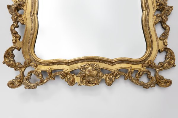 Large Baroque Mirror in Gilded Wood, 1950-YSY-2033782