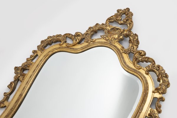 Large Baroque Mirror in Gilded Wood, 1950-YSY-2033782