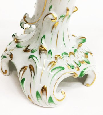 Large Baroque Style Green and Gold Porcelain Candelabra from Herend Hungary-UCH-1224586