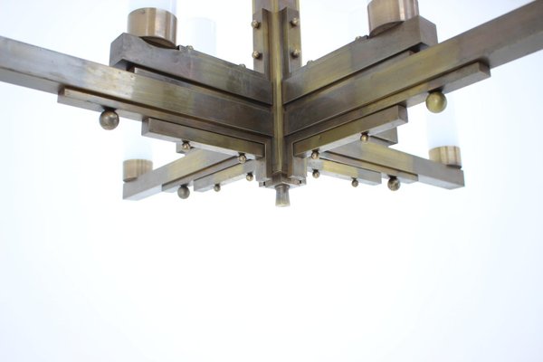 Large Bauhaus Brass Ceiling Lamp, 1930s-TZ-777317