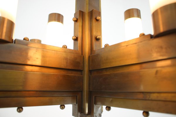 Large Bauhaus Brass Ceiling Lamp, 1930s-TZ-777317