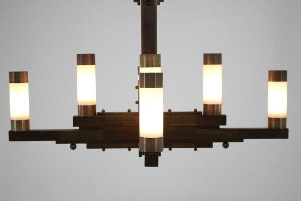 Large Bauhaus Brass Ceiling Lamp, 1930s-TZ-777317