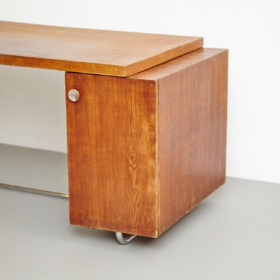 Large Bauhaus Desk in Wood and Tubular Metal, 1930-WM-1395397