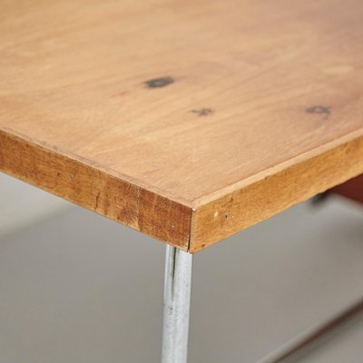 Large Bauhaus Desk in Wood and Tubular Metal, 1930-WM-1395397