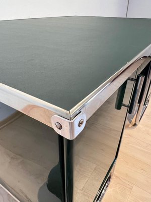 Large Bauhaus Partners Desk in Green Lacquer, Metal & Steeltube, Germany, 1930s-NNB-1724399