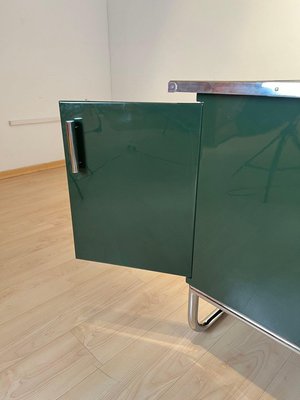 Large Bauhaus Partners Desk in Green Lacquer, Metal & Steeltube, Germany, 1930s-NNB-1724399