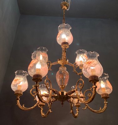 Large Beaded Murano Glass Chandelier from Rosa Perla, 1970s-JJC-862345