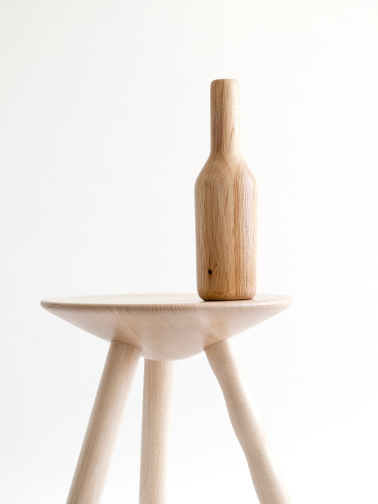 Large Beech Luco Stool by Martín Azúa for Mobles 114