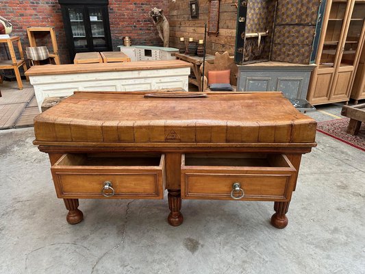 Large Beech Worktable, 1890s-WSZ-2020815